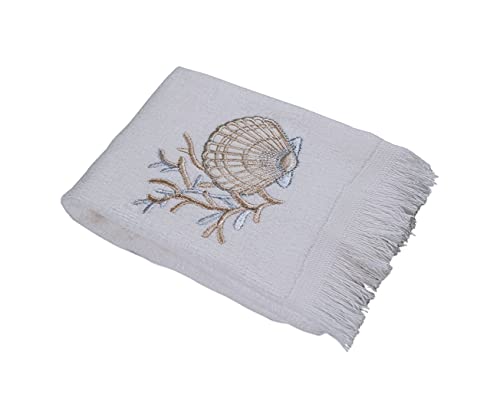 Avanti Linens Sand Shells Collection, Fingertip Towel, White