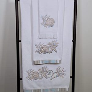 Avanti Linens Sand Shells Collection, Fingertip Towel, White