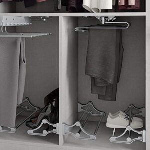 Emuca 7086411 Wardrobe Pull Out Holder Sliding Hanger Rail Organizer Rack for Wardrobe for 11 Trousers