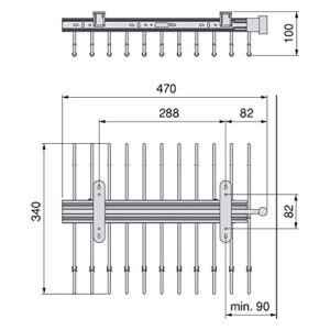 Emuca 7086411 Wardrobe Pull Out Holder Sliding Hanger Rail Organizer Rack for Wardrobe for 11 Trousers