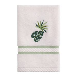 avanti linens - fingertip towel, soft & absorbent cotton towel (viva palm collection),white