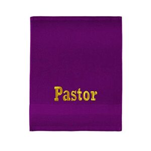 h.f. clergy towel for pastors appreciation gift (purple/gold)