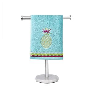 hand towel holder stand countertop, sturdy marble base, no wobbly, hand towel rack for bathroom (brushed nickel)