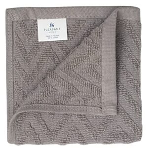 PH Pleasant Home Washcloths, 12 Pack (Gradient Greys, Chevrons)