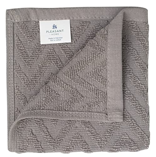 PH Pleasant Home Washcloths, 12 Pack (Gradient Greys, Chevrons)