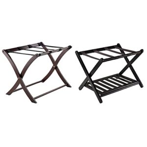 winsome scarlett cappuccino luggage rack & 92436 luggage rack with shelf