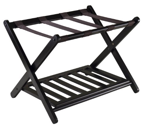 Winsome Scarlett Cappuccino Luggage Rack & 92436 Luggage Rack with Shelf