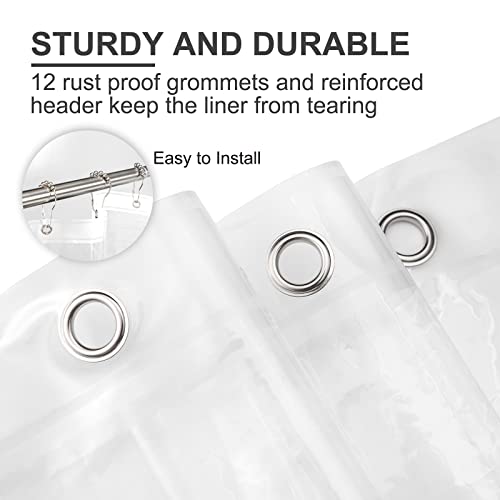 AmazerBath Clear Shower Curtain Liner, 72x78 Long Plastic Shower Curtain Liner, Waterproof PEVA Shower Liner, Cute Lightweight Shower Curtains for Bathroom with Magnets and 12 Rustproof Grommet Holes