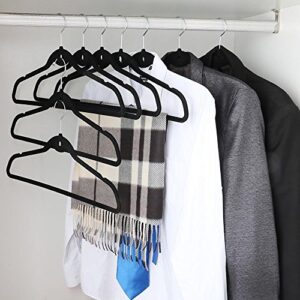 Topeakmart Premium Cascading Velvet Hangers 100 Pack - Non Slip Hangers with Cascading 360 Swivel Hooks Black-Space Saving Clothes Hangers