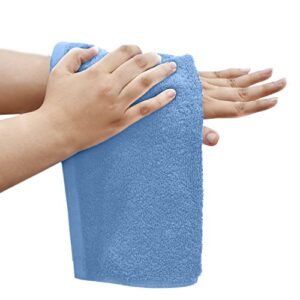 DAN RIVER 100% Cotton Face Towels 12 Pack - Premium Quality Washcloths Soft and Highly Absorbent Towels for Bathroom, Spa, Gym - Quick Dry Essential for Body and Daily Use 12x12 in, 600 GSM – M Blue