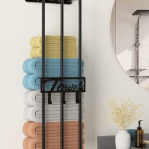 Wall Towel Rack for Rolled Towels, Dscabomlg New Upgrade 3-Bar Towel Holders for Wall Mounted，Bathroom Towel Storage for Small Bathroom, Metal Bath Towel Racks for Folded Large Towel