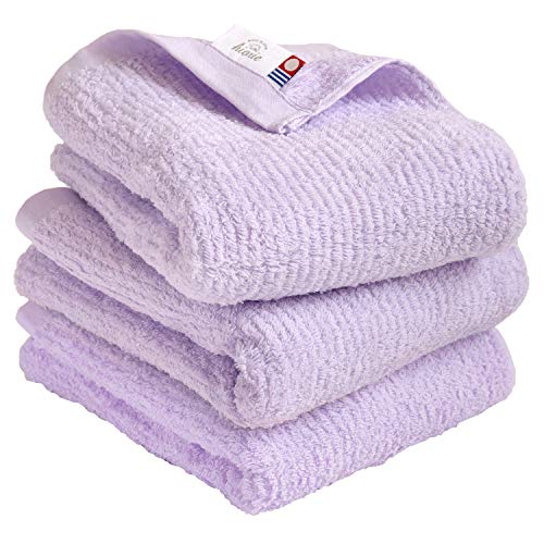 Imabari Towel Quick-Dry Towel, Soft and Highly Absorbent, Air&Thin - 3 Piece Hand Towel Sets, Lavender