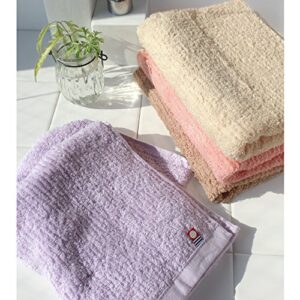 Imabari Towel Quick-Dry Towel, Soft and Highly Absorbent, Air&Thin - 3 Piece Hand Towel Sets, Lavender