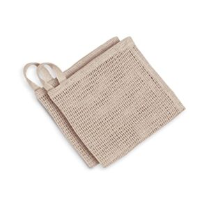 bean products hemp washcloth - loose weave design for effective cleaning - open knit exfoliating wash cloth - fast drying, anti-fungal, eco-friendly hemp & organic cotton - 10” x 12”, 1 pack