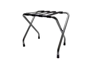whp wholesale hotel products metal luggage rack- hammertone finish, folding metal suitcase stand, great for guest room, hotel room, condos, bed room, heavy duty construction