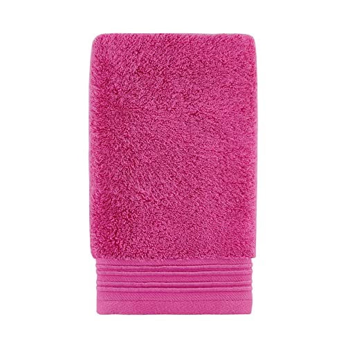 Kate Spade New York Scallop Pleat 580 GSM Terry 1 Piece Wash Cloth, 13 x 13 Inches, 100% Cotton (Magenta Frost)