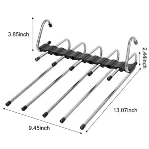 CozyCat Space Saving Pants Hanger, 2-Pack, 5-Layer Trouser Rack, Suitable for Wardrobe Storage, Stainless Steel Hanger, Non-Slip Layers, Suitable for Pants, Clothes, Scarves and Skirts