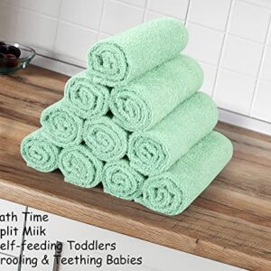 SIMPLY LOFTY Cotton Washcloths 12” x 12” (12 Pack) Premium Fingertip Towels Highly Absorbent Facial Towels for Bathroom 100% Ring Spun Cotton Wash Cloth Set (Aqua Mint)