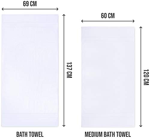 Utopia Towels Premium Bundle - 1 Cotton Washcloths White (12x12 inches), Pack of 24 with 1 Medium Cotton Towels, White, (24 x 48 Inches), Pack of 6