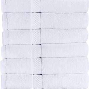 Utopia Towels Premium Bundle - 1 Cotton Washcloths White (12x12 inches), Pack of 24 with 1 Medium Cotton Towels, White, (24 x 48 Inches), Pack of 6