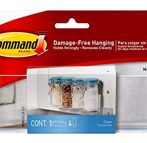 Command Medium Caddy, Clear, with 4 Clear Indoor Strips, Organize Damage-Free & Spray Bottle Hangers, 2 Pack, 2 Hangers, 4 Large Strips