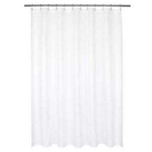 barossa design waterproof fabric shower curtain liner microfiber 70" w x 72" h - hotel quality, machine washable, white shower liner for bath tub, 70x72 inches