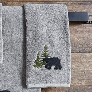 black forest decor bear & pine tree hand towel