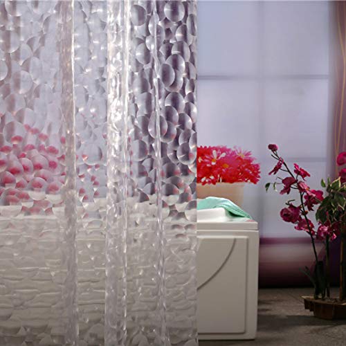 Adwaita Newest Design Shower Curtain Liner, Plastic 3D Bubbles Shower Curtain Liner,No Odors, Eco Friendly (Clear Bubbles)