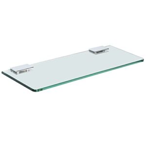 SAYAYO Floating Glass Shelves for Bathroom, Tempered Glass Shelf for Wall 15 x 5 Inch 1 Pack, Clear