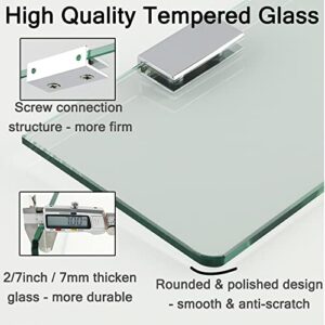 SAYAYO Floating Glass Shelves for Bathroom, Tempered Glass Shelf for Wall 15 x 5 Inch 1 Pack, Clear