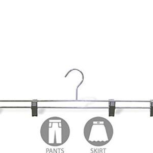 The Great American Hanger Company Extra Metal Bottom 4 Adjustable Cushion Clips, 22 Inch Long Chrome Perfect for Large Items or Textiles (Set of 50) Clothes Hanger, Polished