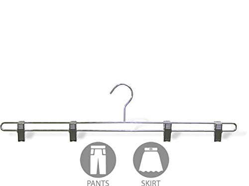 The Great American Hanger Company Extra Metal Bottom 4 Adjustable Cushion Clips, 22 Inch Long Chrome Perfect for Large Items or Textiles (Set of 50) Clothes Hanger, Polished