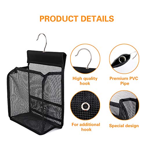 Reoean Serial Type Mesh Shower Caddy, Hook Type Mini Storage Basket, Hanging Mesh Fitness Swimming Storage Basket (2)