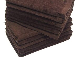 show car guys 4 pack 11" x18" brown fingertip towels 100% cotton- terry-velour