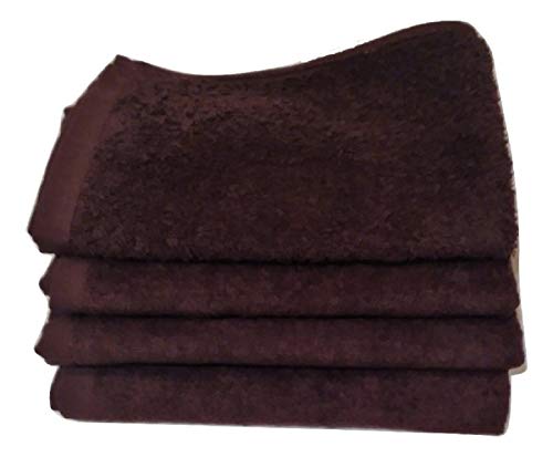 Show Car Guys 4 Pack 11" x18" Brown Fingertip Towels 100% Cotton- Terry-Velour