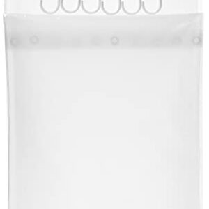 Amazon Basics Water Resistant 8-Gauge PEVA Shower Curtain Liner with Metal Grommets and Plastic Shower Hooks - 72" x 72", White