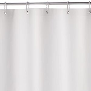 Amazon Basics Water Resistant 8-Gauge PEVA Shower Curtain Liner with Metal Grommets and Plastic Shower Hooks - 72" x 72", White