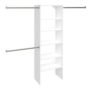 ClosetMaid 4561 Modular Closet Storage Stackable Unit with 4-Drawers, White & SuiteSymphony Starter Tower Kit, 25', Pure White