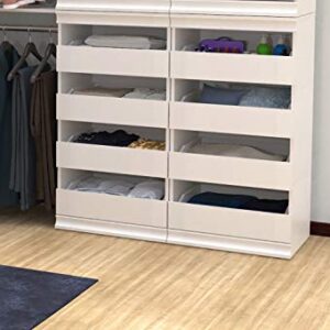 ClosetMaid 4561 Modular Closet Storage Stackable Unit with 4-Drawers, White & SuiteSymphony Starter Tower Kit, 25', Pure White