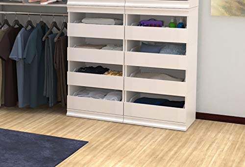 ClosetMaid 4561 Modular Closet Storage Stackable Unit with 4-Drawers, White & SuiteSymphony Starter Tower Kit, 25', Pure White