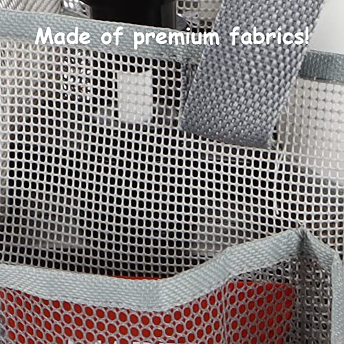 Qimodo Mesh Shower Caddy Tote with V-separated Compartment,Heavy Duty Toiletry Bath Basket Bag for Dorm College Gym Camping (Grey)