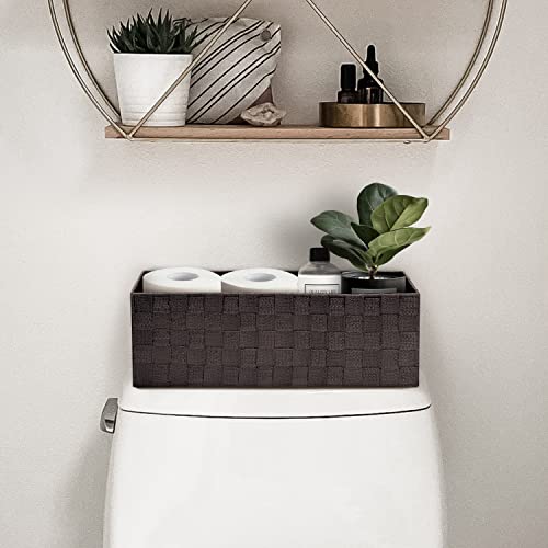 Toilet Tank Baskets Bathroom Baskets for Organizing, Easy Cleaning Toilet Paper Storage Basket Woven Small Baskets for Organization Decorative Baskets Set for Shelves, Closet, Bedroom, Entryway