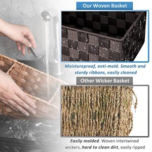 Toilet Tank Baskets Bathroom Baskets for Organizing, Easy Cleaning Toilet Paper Storage Basket Woven Small Baskets for Organization Decorative Baskets Set for Shelves, Closet, Bedroom, Entryway