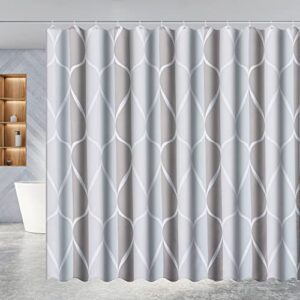 woisut shower curtains, thickened water proof quick drying shower curtain set 72 x 72 inches with 12 rustproof hooks and for bathroom shower, grey polyester shower curtain machine wash