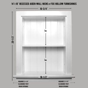 Fox Hollow Furnishings 14x18 Recessed Aiden Wall Niche (w/beadboard Back) (White)