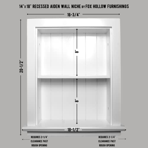 Fox Hollow Furnishings 14x18 Recessed Aiden Wall Niche (w/beadboard Back) (White)