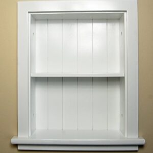 Fox Hollow Furnishings 14x18 Recessed Aiden Wall Niche (w/beadboard Back) (White)