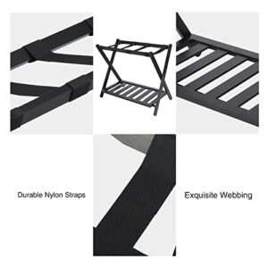 REDCAMP Folding Luggage Racks for Suitcases for Bedroom, Bamboo Suitcase Stand Holders with Shelf for Guest Room Hotel