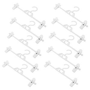 winomo 10pcs pants hanger with clips, white plastic dress trousers hanger with 360 rotatable hook for women& men space saving