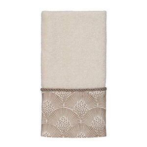 avanti linens - fingertip towel, soft & absorbent cotton towel (deco shell collection, ivory)